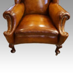 Pair of Edwardian leather wing chairs - Image 9