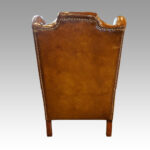 Pair of Edwardian leather wing chairs - Image 7
