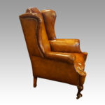 Pair of Edwardian leather wing chairs - Image 6