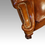 Pair of Edwardian leather wing chairs - Image 5