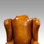 Pair of Edwardian leather wing chairs - Image 4