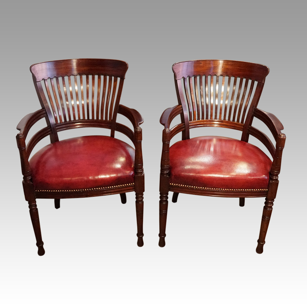 Pair-of-Edwardian-mahogany-desk-chairs.jpg Pair of Edwardian mahogany desk chairs - Image 1
