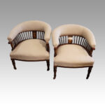 Pair of Edwardian tub chairs - Image 4