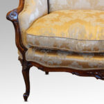 Pair of Edwardian walnut small sofas - Image 6