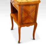 Pair of French walnut and kingwood inlaid marble top bedside cabinets - Image 11