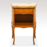 Pair of French walnut and kingwood inlaid marble top bedside cabinets - Image 6