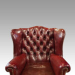 Pair of George VI leather wing chairs - Image 8