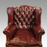 Pair of George VI leather wing chairs - Image 7