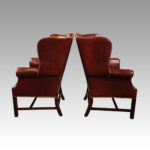 Pair of George VI leather wing chairs - Image 2