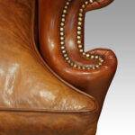 Pair of Georgian style leather wing chairs - Image 2