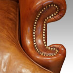 Pair of Georgian style leather wing chairs - Image 12