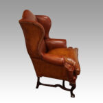 Pair of Georgian style leather wing chairs - Image 6