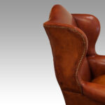 Pair of Georgian style leather wing chairs - Image 4