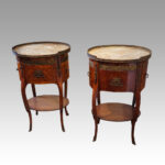 Pair of Continental parquetry oval cabinets
