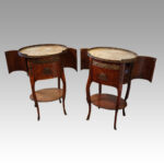 Pair of Continental parquetry oval cabinets - Image 2