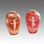 Pair of Victorian Mary Gregory vases