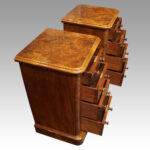 Pair of Victorian burr walnut bedside chests - Image 2