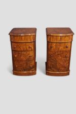 Pair of Victorian burr walnut bedside chests - Image 6