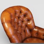 Pair of Victorian Button Back Leather Reading Chairs with Rosewood Arms & Legs - Image 6