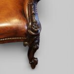 Pair of Victorian Button Back Leather Reading Chairs with Rosewood Arms & Legs - Image 4