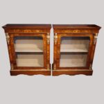 Pair of Victorian inlaid pier cabinets