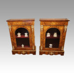 Pair of Victorian walnut pier cabinets