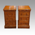 Pair of Victorian walnut bedside chests