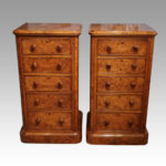 Pair of Victorian walnut bedside chests - Image 6