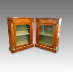 Pair of Victorian walnut pier cabinets