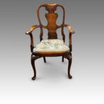 Pair of Walnut George I style armchairs - Image 5