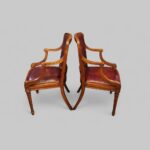 Pair of Edwardian walnut desk chairs - Image 4