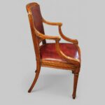 Pair of Edwardian walnut desk chairs - Image 5