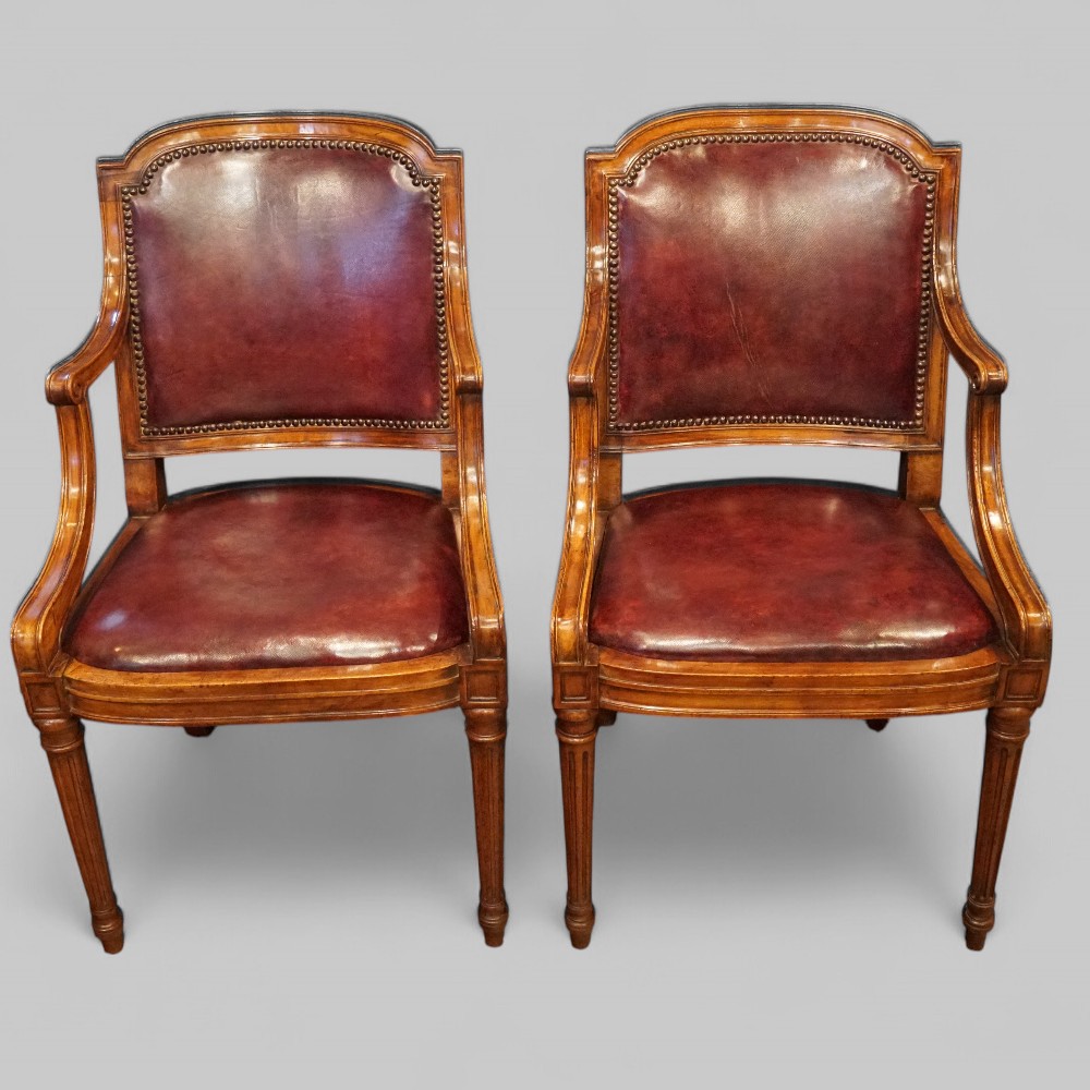 Pair-of-Walnut-desk-chairs.jpg Pair of Edwardian walnut desk chairs - Image 1