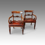Pair of 19thc. mahogany  arm-chairs