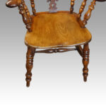Pair Victorian Yew Broad Arm Windsor chairs - Image 11
