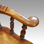 Pair Victorian Yew Broad Arm Windsor chairs - Image 8