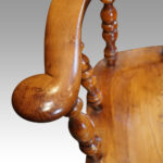 Pair Victorian Yew Broad Arm Windsor chairs - Image 7