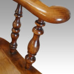 Pair Victorian Yew Broad Arm Windsor chairs - Image 3
