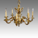 Pair of antique bronze chandeliers - Image 8