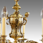 Pair of antique bronze chandeliers - Image 7