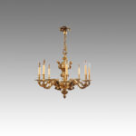 Pair of antique bronze chandeliers - Image 2