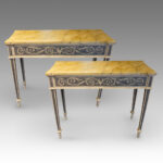 Pair of decorated console tables
