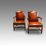 Superb pair of leather Gainsborough chairs