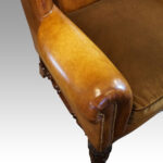 Pair of leather William and Mary style wing chairs - Image 3