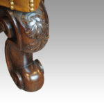 Pair of leather William and Mary style wing chairs - Image 5