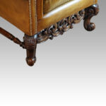 Pair of leather William and Mary style wing chairs - Image 7