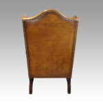 Pair of leather William and Mary style wing chairs - Image 8