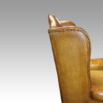 Pair of leather William and Mary style wing chairs - Image 11