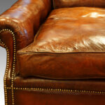 Pair of Edwardian leather club easy chairs - Image 3