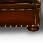 Pair of Edwardian leather club easy chairs - Image 5